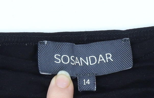 SOSANDAR Women's Black Off the Shoulder Blouse