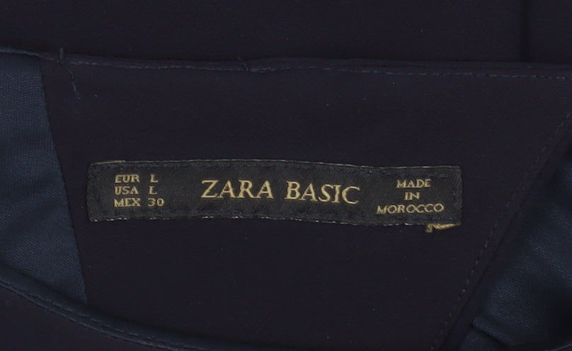 Zara Basic Women's Black L Shift Dress, 3/4 Sleeve
