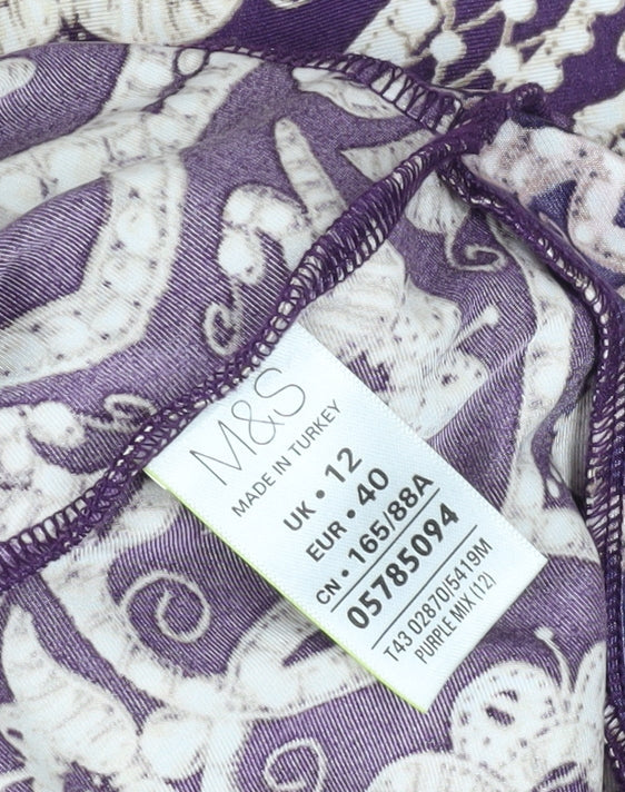 Marks & Spencer Women's Purple Geometric Shift Dress