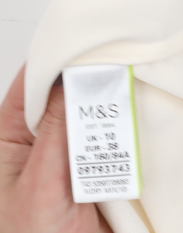 Marks & Spencer Women’s Ivory Pleated Blouse, Size 10