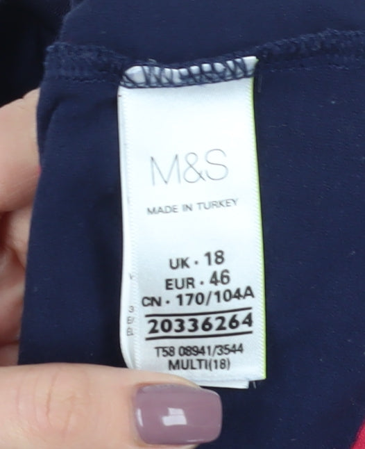 Marks & Spencer Multicoloured Women's Striped Basic T-Shirt