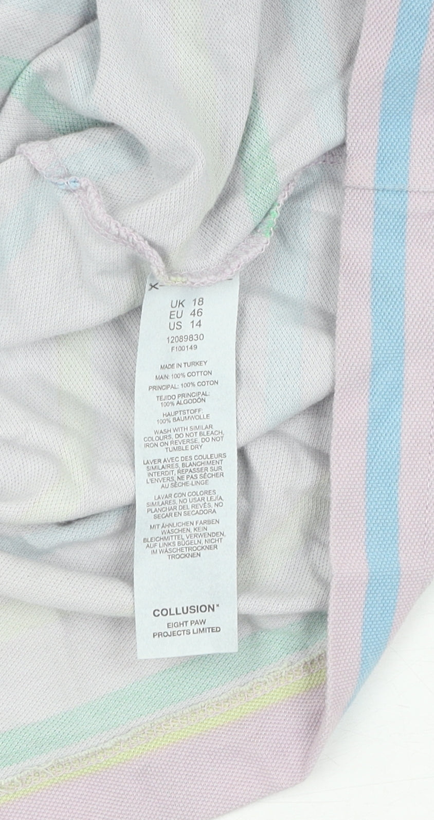 Collusion Women's Multicoloured Striped T-Shirt Size 18