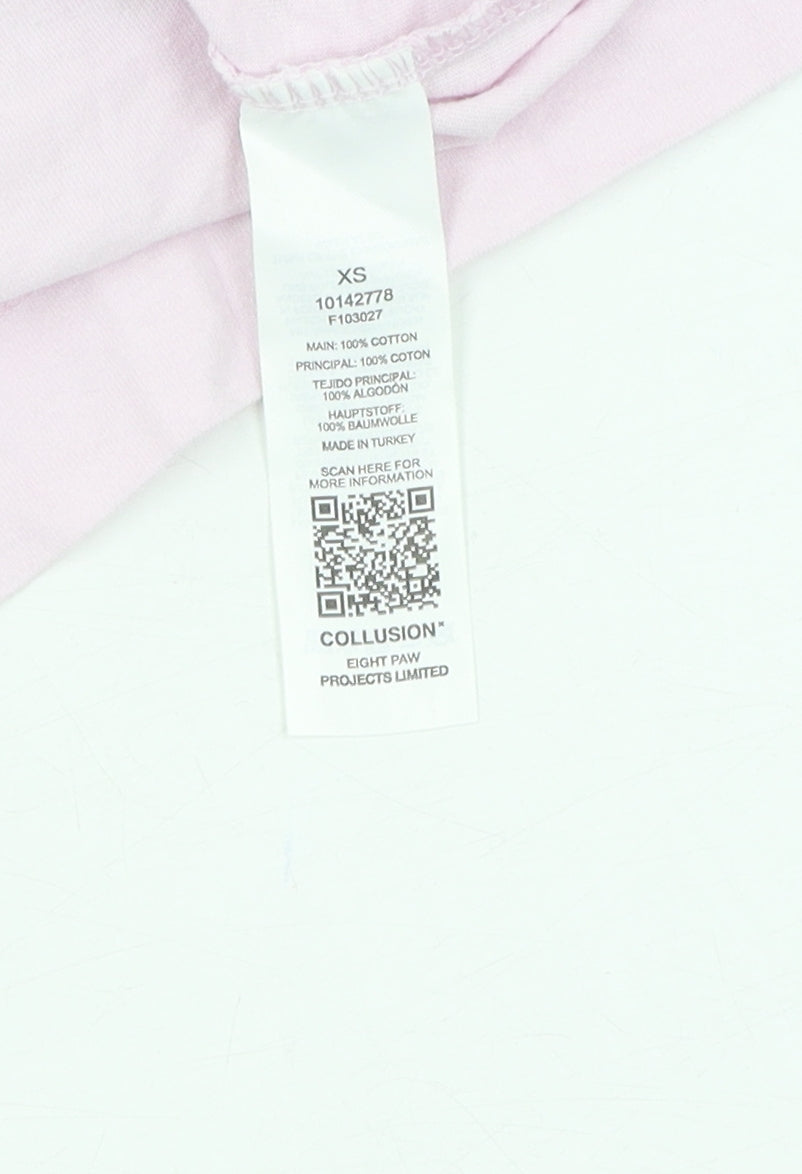 Collusion Unisex Pink XS Crew Neck T-Shirt