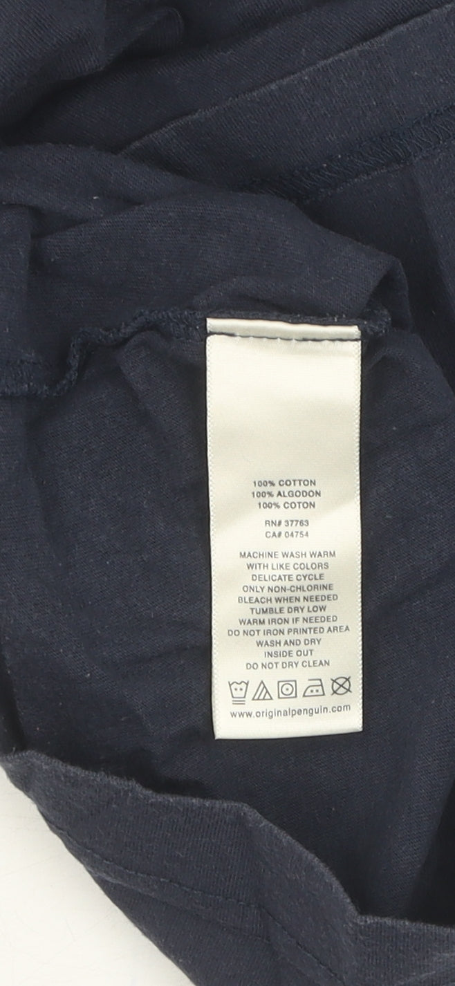Original Penguin Men’s Blue Graphic Print T-Shirt - Size S
