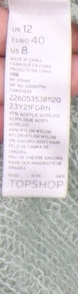 Topshop Women's Green Pullover Jumper Size 12