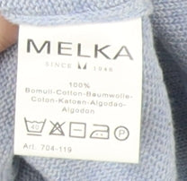 Melka Men's Blue V-Neck Pullover Jumper Medium
