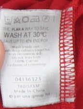 Marks & Spencer Women's Red Embroidered T-Shirt Size 14