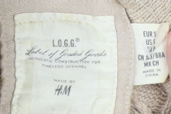 H&M Women's Beige Cable-Knit Pullover Jumper, Size S