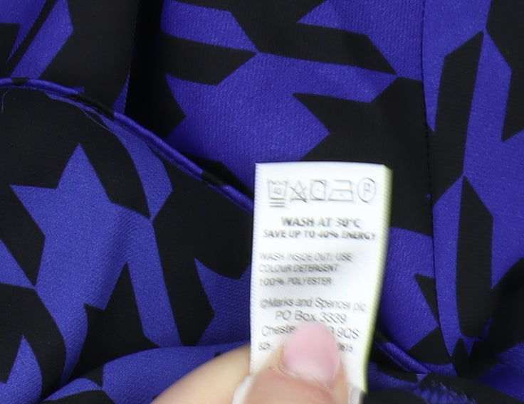 Marks & Spencer Women's Blue Geometric Blouse