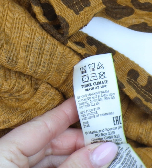 Marks & Spencer Women's Brown Leopard Print Dress, Size 8