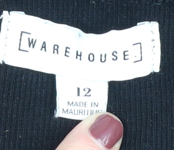 Warehouse Women's Black Long Sleeve Top Size 12