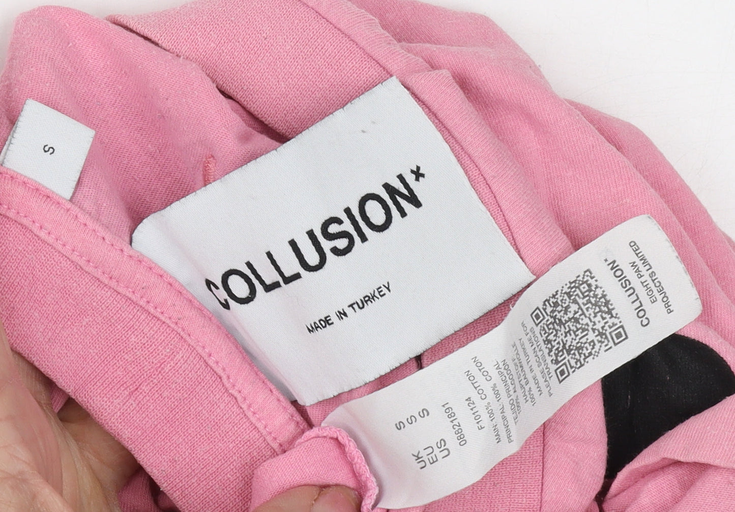 Collusion Women's Pink Crew Neck T-Shirt Size S