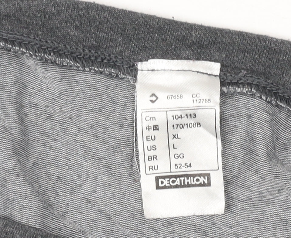 Decathlon Men's XL Grey Long Sleeve Graphic T-Shirt
