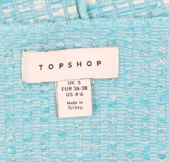 Topshop Women's Blue Jersey Top Size S - Casual and Comfy