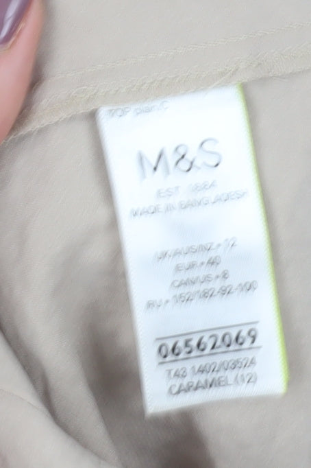 Marks & Spencer Beige Blouse, Size 12, Women's