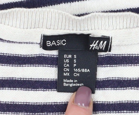 H&M Women Multicoloured Striped S Pullover Jumper