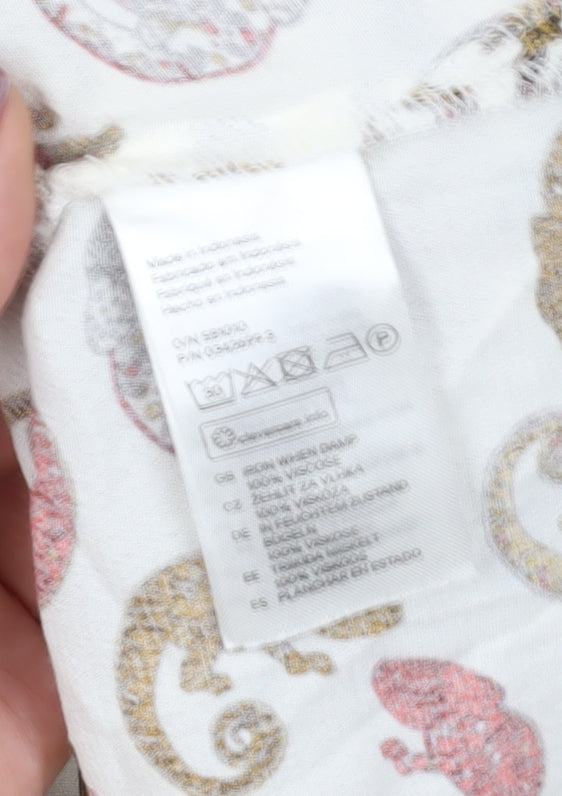 H&M Women's Multicoloured Paisley Blouse, Size 12