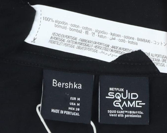 Bershka Men's Black Squid Game T-Shirt Size M