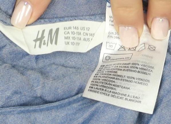H&M Women’s Blue Tunic Blouse, Size 12, Casual