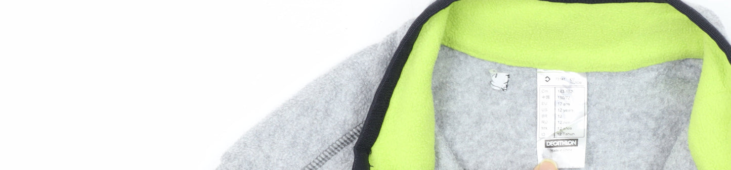 Quechua Boys Grey Fleece Basic Jacket 11-12 Years