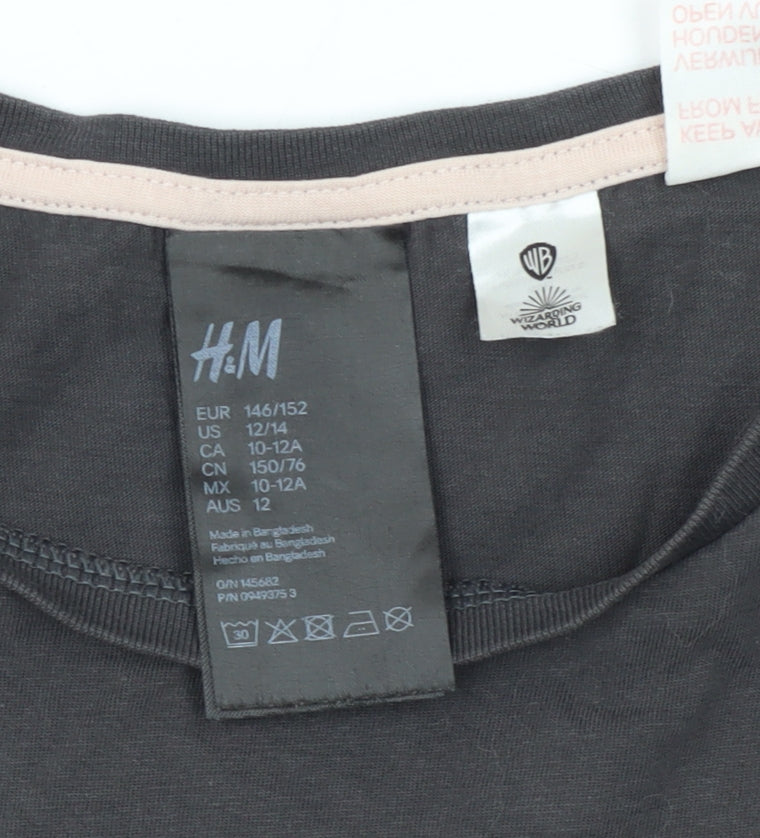 H&M Teens Black Harry Potter T-Shirt Size 12