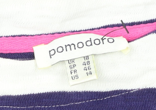 Pomodoro Women's 18 Multicoloured Striped Pullover