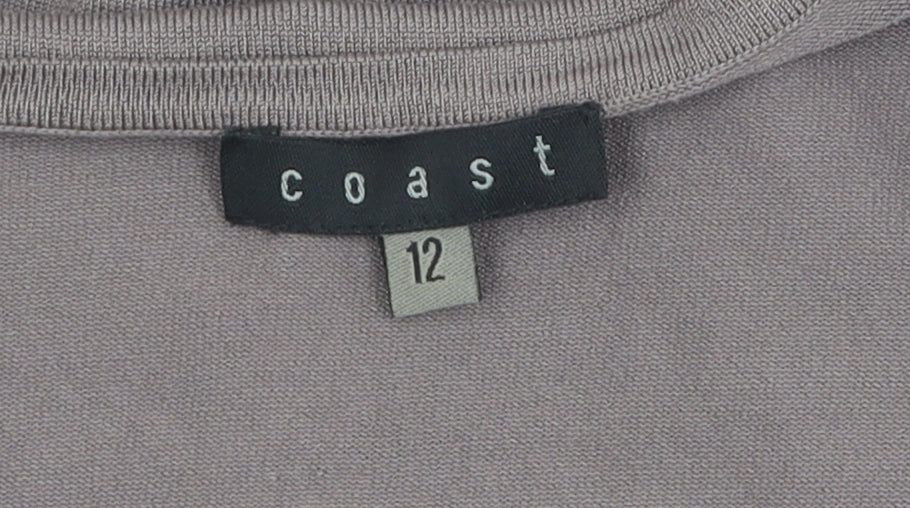 Coast Women's Grey Cardigan 3/4 Sleeve Size 12