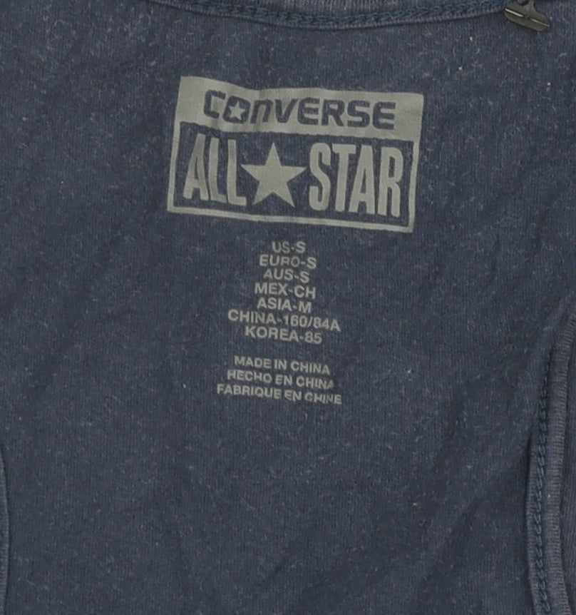 Converse Women's Blue Tank Top - Size S, Basic Style