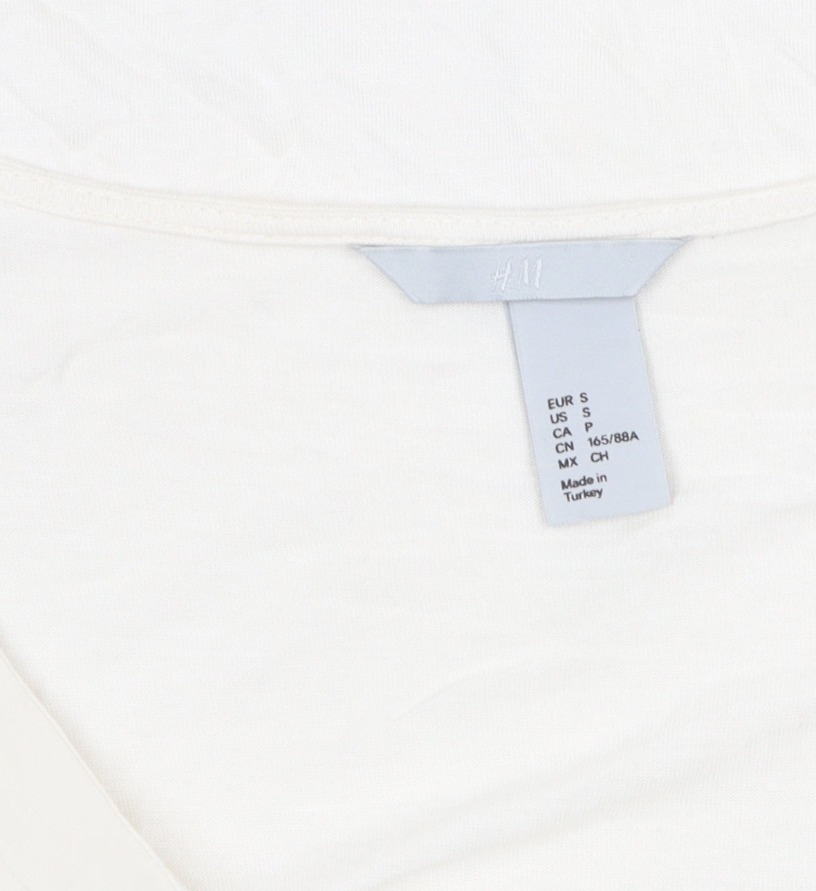 H&M Women White Blouse S Beaded 3/4 Sleeve Casual