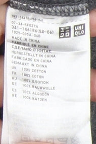 Uniqlo Grey Long Sleeve High Neck Jersey T-Shirt M