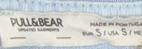 Pull&Bear Unisex Blue Cropped T-Shirt, S, Spring