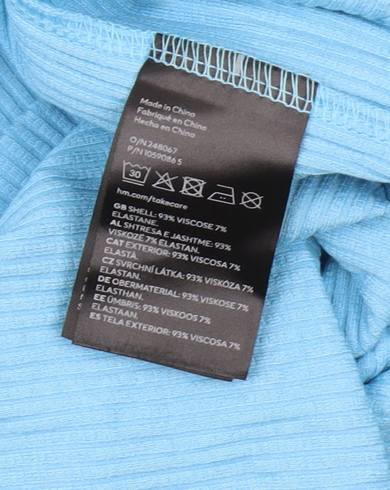 H&M Women's Blue Midi Slip Dress, Size L, Casual