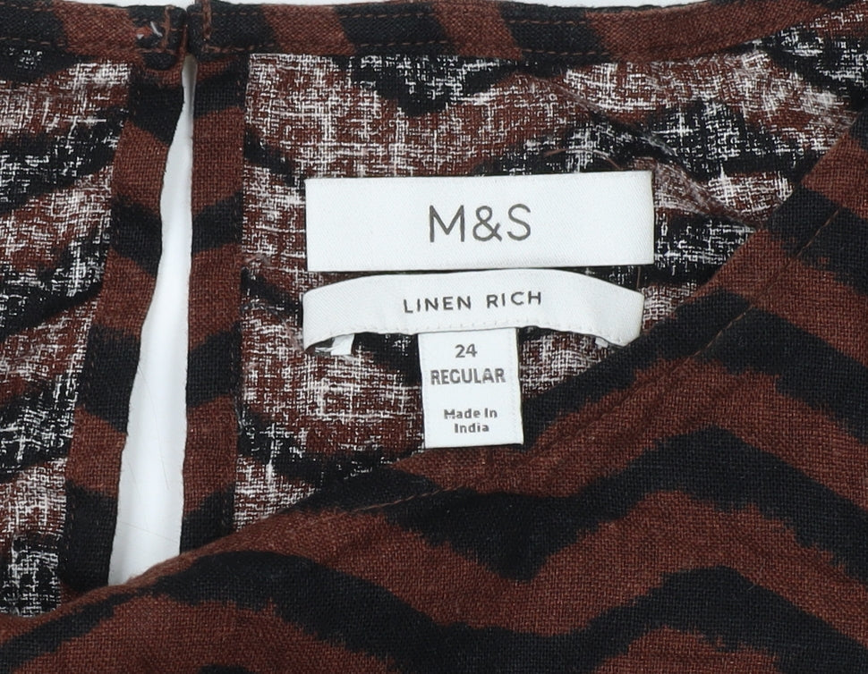 Marks & Spencer Women's Brown Geometric Tank