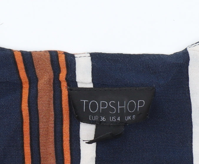 Topshop Women's Multicoloured Striped Tank Top
