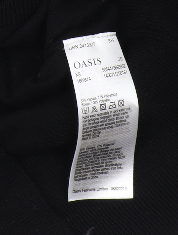 Oasis Women's Black XS Polka Dot Bow Pullover Jumper
