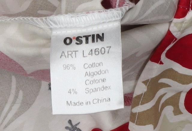 O'STIN Women's Beige Floral Blouse XS, Sleeveless, Casual