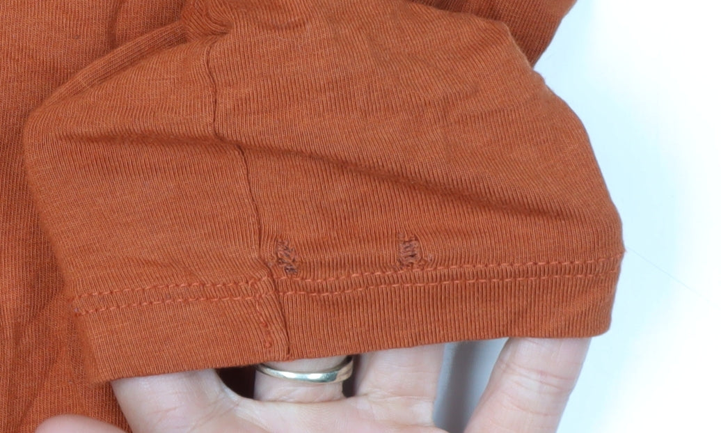 Tahari Women's Orange V-Neck 3/4 Sleeve Top