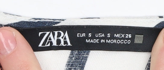 Zara Women's White Striped Wrap Blouse, UK S, Casual