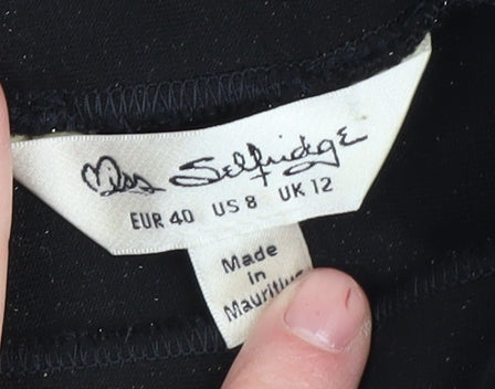 Miss Selfridge Women’s Black Mock Neck Blouse Size 12