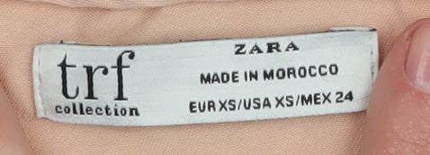 Zara Women's Pink Tunic Blouse, XS, V-Neck Long Sleeve
