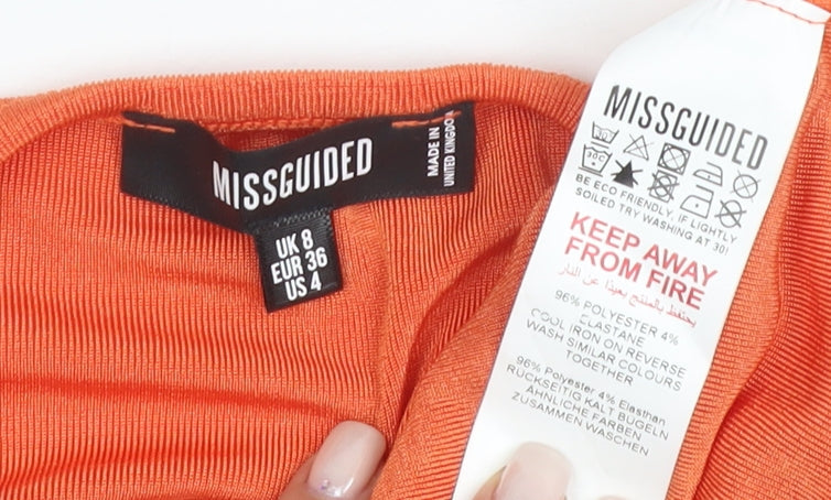 Missguided Orange Women's Blouse Long Sleeve Size 8