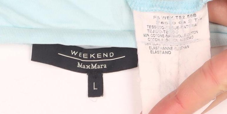 Weekday Women's Blue T-Shirt, Short Sleeve, Size L