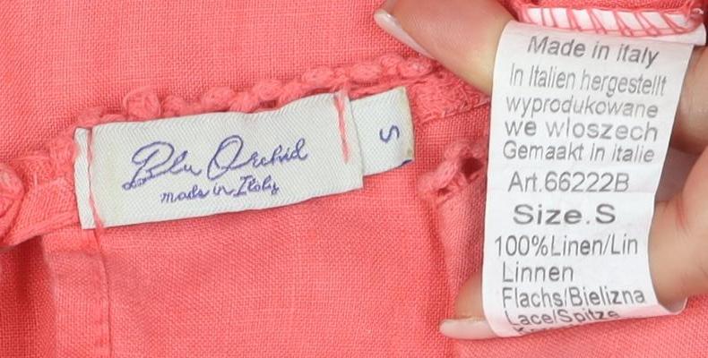 Made in Italy Women's Pink Linen Shift Dress, Size S