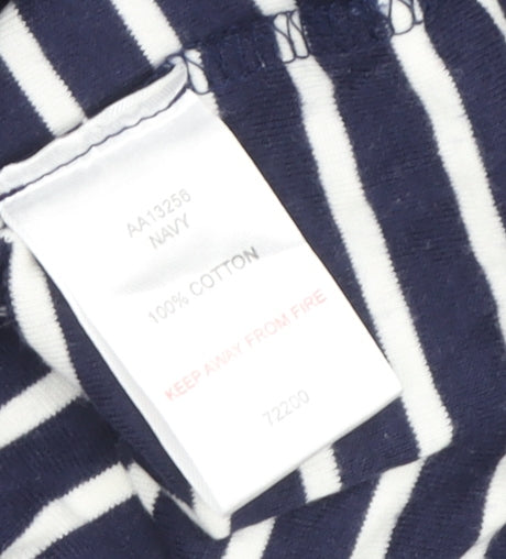 Cotton Traders Women's Blue Striped T-Shirt Size 10
