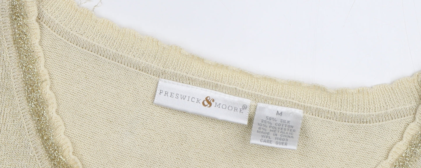 Preswick & Moore Women's Beige Silk Blend Tank