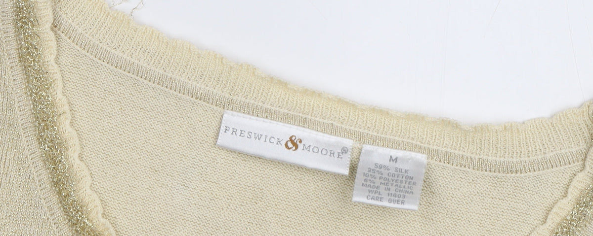 Preswick & Moore Women's Beige Silk Blend Tank