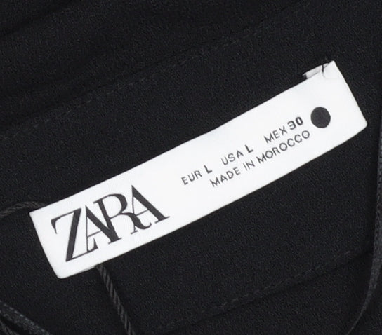 Zara Women's Black Wrap Dress, Size 14, Party Ready