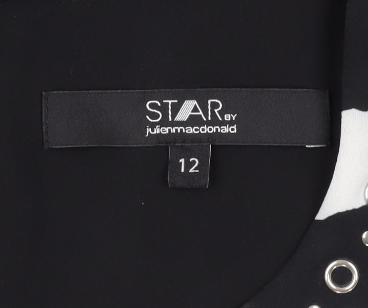 Star by Julien Macdonald Women's Black Zebra Blouse
