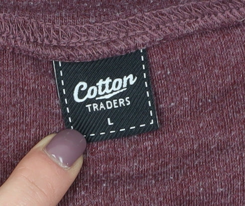 Cotton Traders Women's Red Jersey Long Sleeve T-Shirt, L