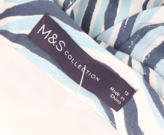 Marks & Spencer Women's Multicoloured Pleated Skirt Size 12